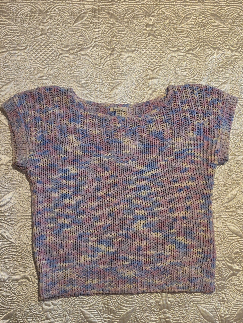 Heritage 1981 Pastel Multi-Color Loose Knit Crewneck Sweater